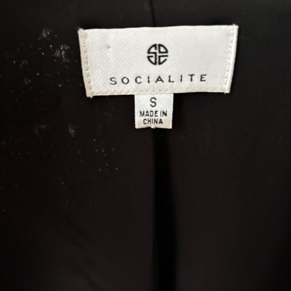 Women's Socialite‎ Sequin Bomber Jacket, Size Small Black Silver Glitter Excel - Picture 4 of 8
